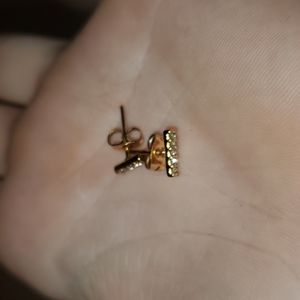 Gold Crystal Bar Earrings